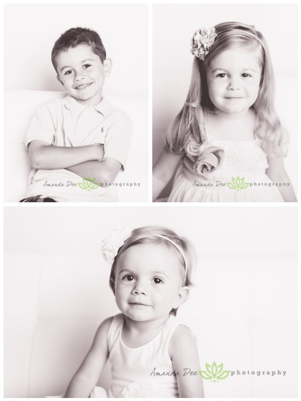 Summer Family Session In-Studio 3 kids black and white individual