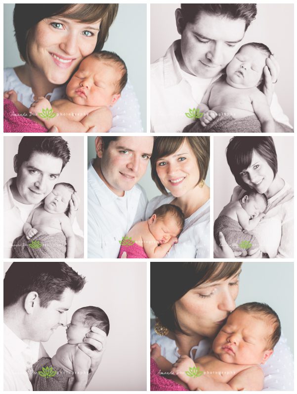 Newborn Baby Girl family photo with mom with dad