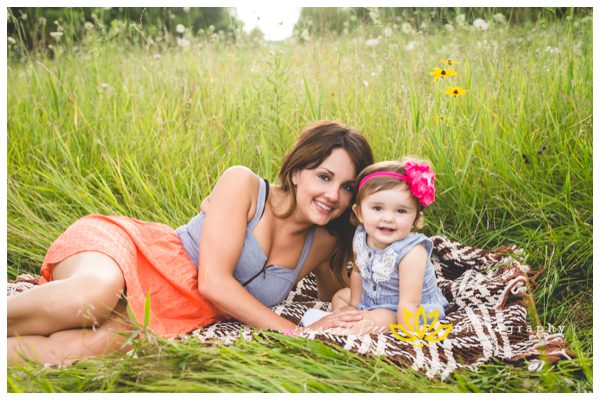Rachel and Zoe Mommy Daughter Session outdoor flower field Amanda Dee Photography Child Portrait Photographer