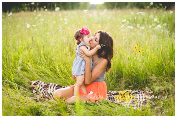 Rachel and Zoe Mommy Daughter Session outdoor flower field Amanda Dee Photography Child Portrait Photographer