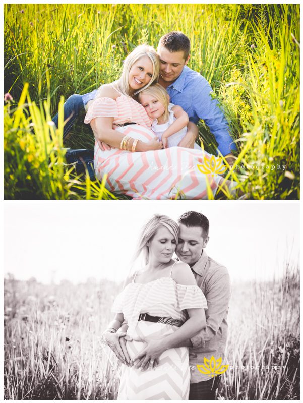Outdoor Summer Maternity and Family Session Amanda Dee Photography family in tall grass field