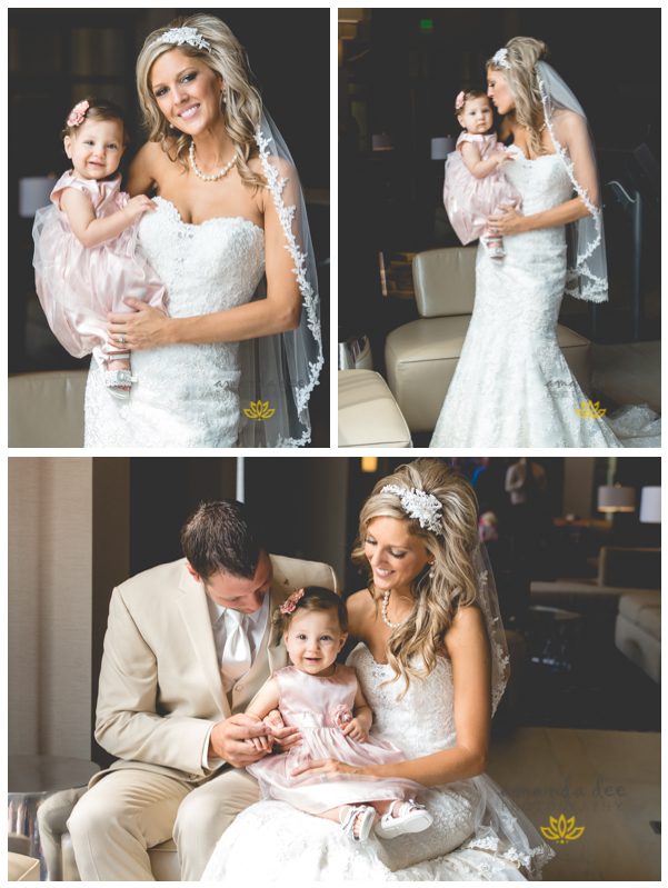Summer Wedding Amanda Dee Photography bride and groom with daughter 