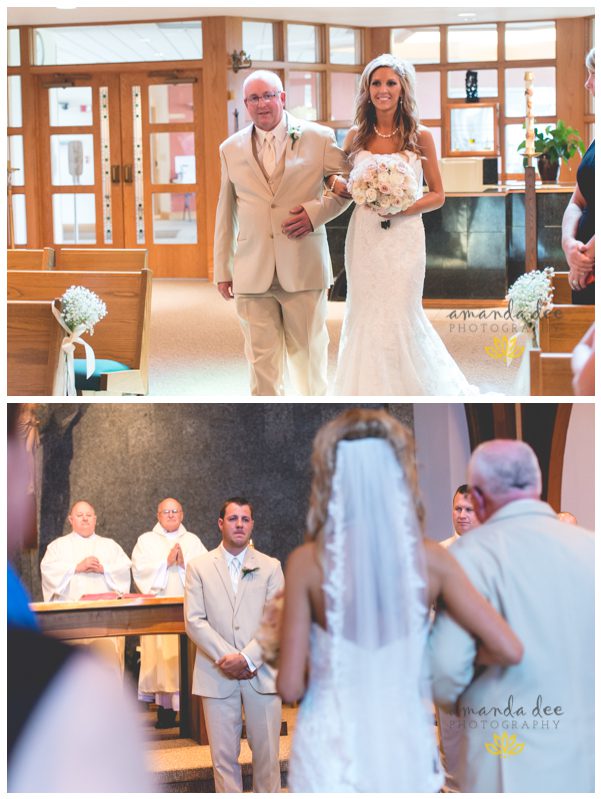 Summer Wedding Amanda Dee Photography bride and grooms first look at ceremony groom crying