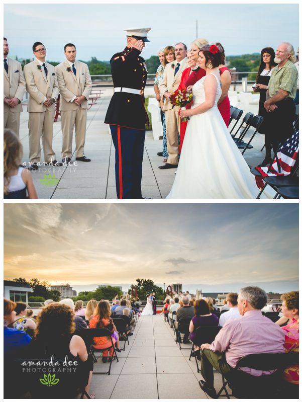 Sunset Downtown Library Rooftop Wedding Amanda Dee Photography ceremony