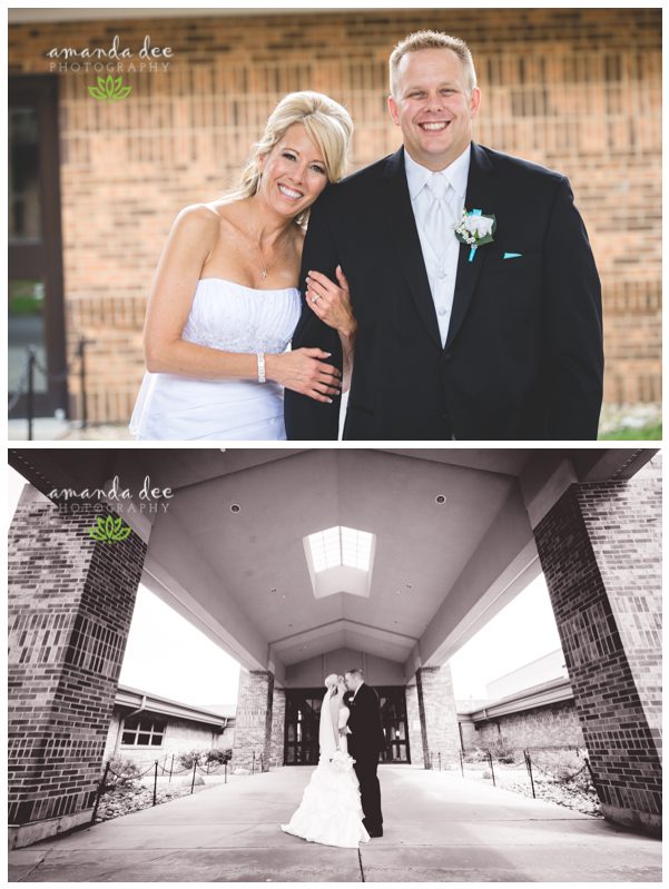 Summer Wedding Teal Accents - Amanda Dee Photography - Bride and Groom Black and White