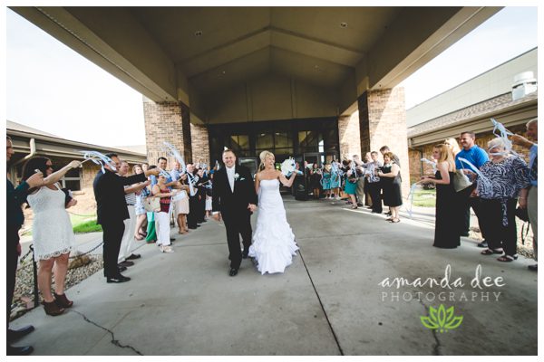Summer Wedding Teal Accents - Amanda Dee Photography -Exit from Ceremony, send off