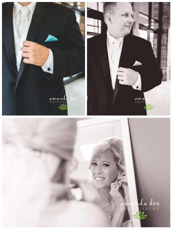 Summer Wedding Teal Accents - Amanda Dee Photography - Bride and Groom getting ready
