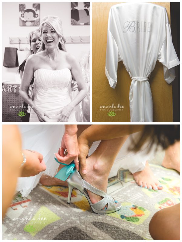 Summer Wedding Teal Accents - Amanda Dee Photography - Bride getting ready